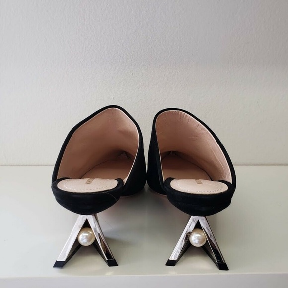 Nicholas Kirkwood Veronika Suede Mules - Black - Picture 6 of 7